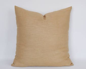 Natural Solid Beige Linen Pillow Cover / Cushion Linen Cover / Decorative Throw Pillow/Natural Linen Pillow, 16,18,20,22,24,26,28,30 inches