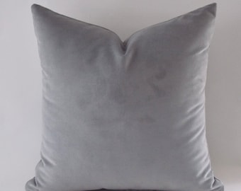 Gray Velvet Pillow Covers / Solid Gray Pillows / Decorative Velvet Pillow Cover / Throw Pillows,12,14,16,18,20,22,24,26,28,30 inch