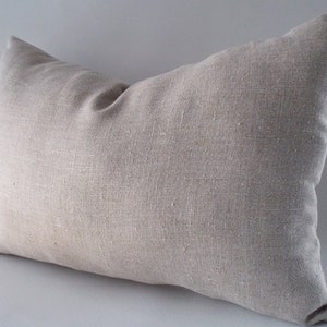 Natural Linen Lumbar Pillow Covers, Cushion Linen Cover, Decorative Lumbar Pillow Cover image 5