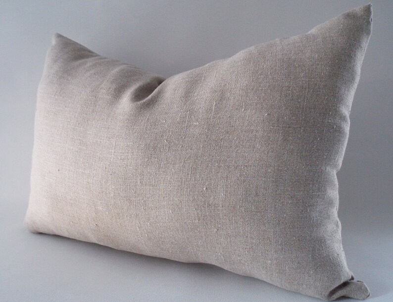 Natural Linen Lumbar Pillow Covers, Cushion Linen Cover, Decorative Lumbar Pillow Cover image 5