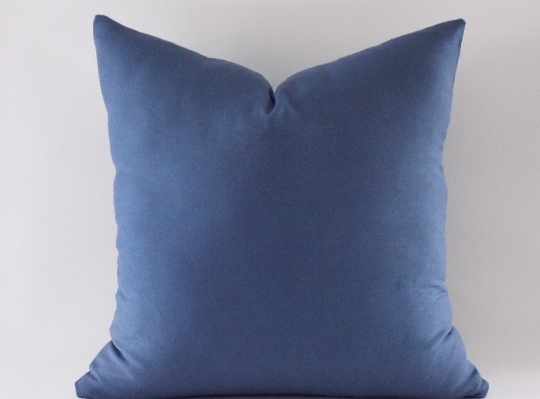Navy Blue Cotton Canvas Pillow Cover: Decorative Throw Pillow - Etsy