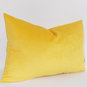 Velvet Cotton Yellow Lumbar Pillow Cover / Decorative Pillow / Throw Yellow Pillow / All Size image 4