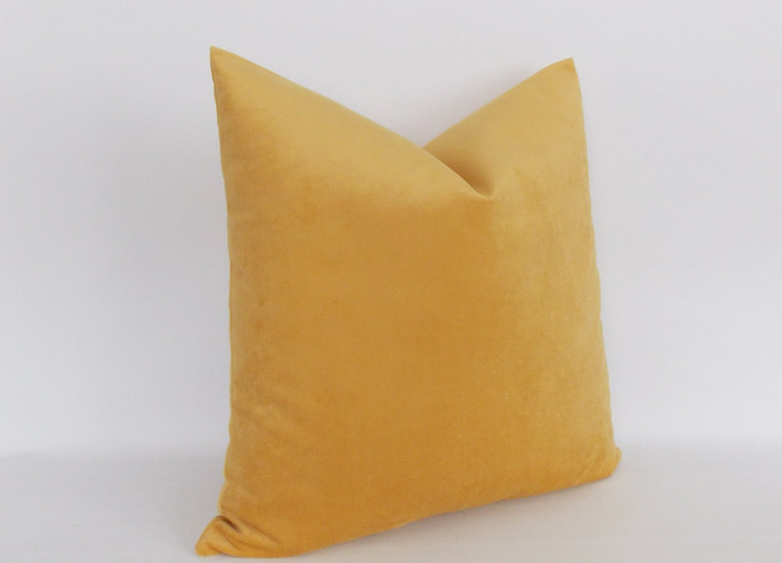 Luxury Velvet Mustard Pillow Cover / Solid Throw Pillow Cover Etsy