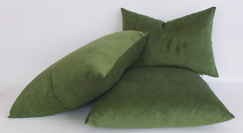 Velvet Green Pillow Cover / Decorative Velvet Pillow / Throw Green Pillow / Couch Velvet Pillows,Green Velvet All Sizes image 5