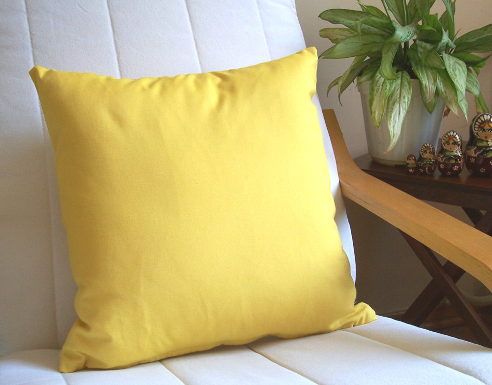 Decorative Solid Yellow Pillow Cover / Cotton Pillow Cover / Etsy