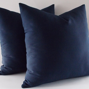2 pcs Navy Blue pillow,Decorative Throw Cushions,Throw pillow,Pillow cover, Navy Cotton Canvas Pillow