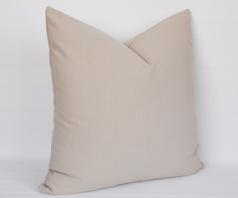 Beige pillow cover,Decorative pillow,Throw pillow,Pillow cover Cotton Canvas Blend, 12,14,16,18,20,22,24,26,28,30 inch image 2