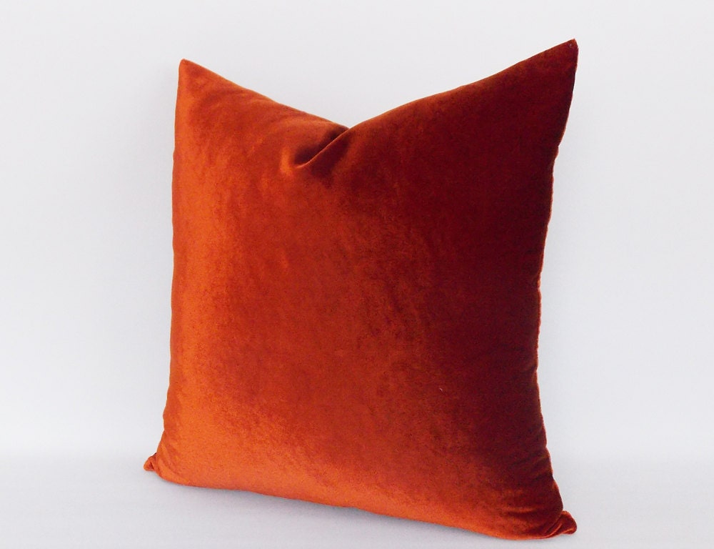 Velvet Solid Brick Red Pillow Covers / Decorative Velvet Etsy