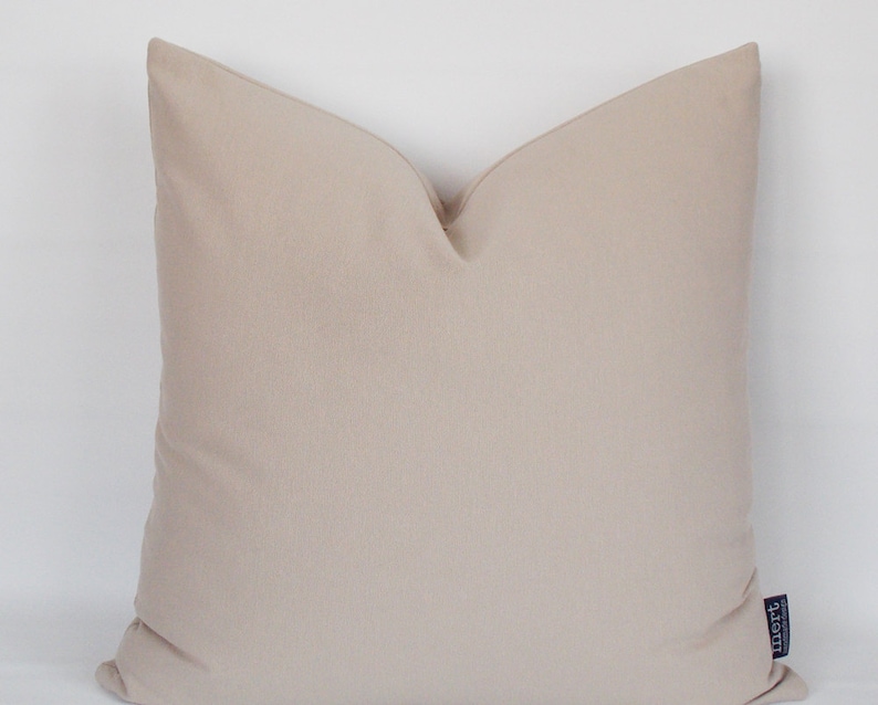Beige pillow cover,Decorative pillow,Throw pillow,Pillow cover Cotton Canvas Blend, 12,14,16,18,20,22,24,26,28,30 inch image 1