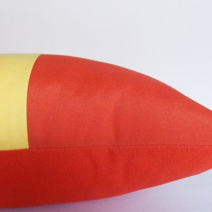 Orange Yellow Color Block Canvas Cotton Pillow, Decorative Throw Pillow Cover, 16,18,20,22,24 İnches