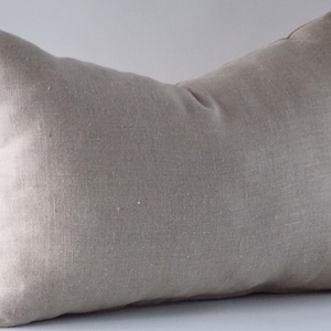 Natural Linen Lumbar Pillow Covers, Cushion Linen Cover, Decorative Lumbar Pillow Cover image 1