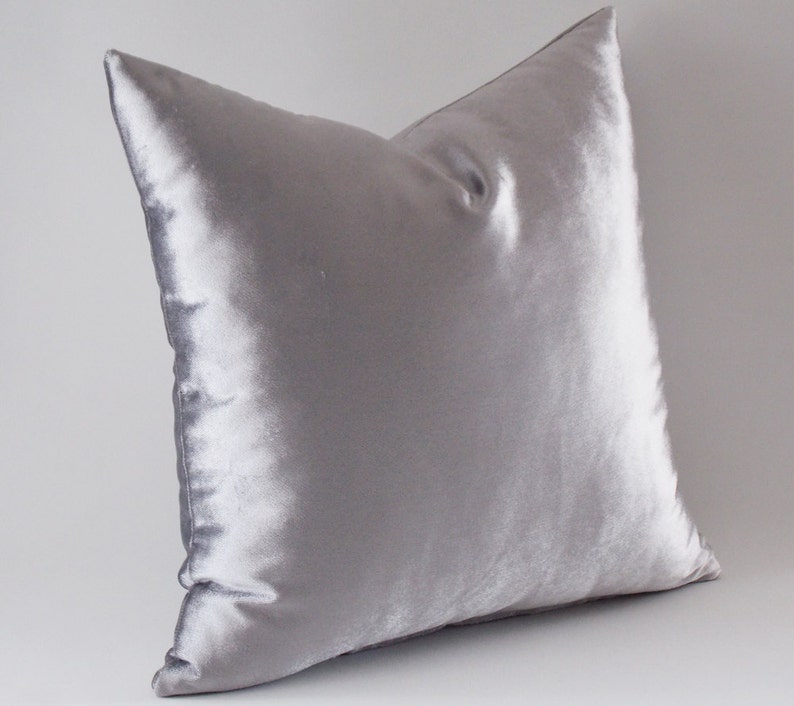Velvet Silver Pillow Covers 12141618202224262830 Etsy