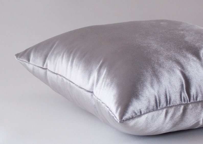 Velvet Silver Pillow Covers 12141618202224262830 Etsy