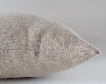 Natural Beige Linen Pillow Cover, Square Throw Pillow