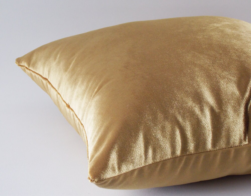 Velvet Solid Gold Pillow Covers / Decorative Gold Velvet Etsy