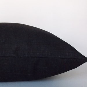 Lumbar Black Linen Pillow, 12x18 Cushion Cover, Decorative Pillow,Pillow Cover, Eurosham All Sizes