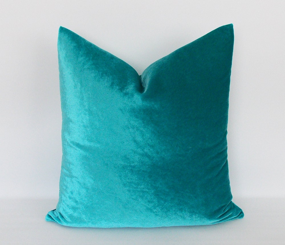 Decorative Velvet Blue Green Pillow Covers / Decorative Velvet Etsy