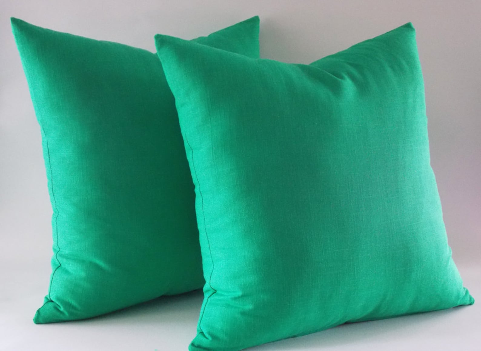 Set of 2 / Green Linen Cushion Pillow Coversgreen Linen Etsy