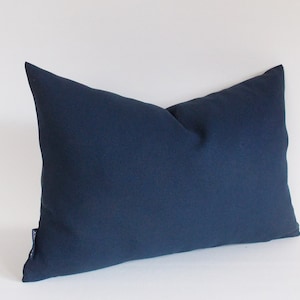Navy Blue Lumbar Pillow Cover/Decorative Throw Navy Cushion Cover/Throw pillow/ LumbarPillow covers/Navy Cotton Canvas Pillow/ All Sizes