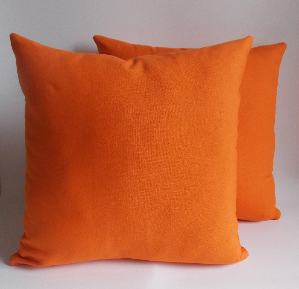 SET 2/Orange pillow cover Orange Decorative pillowThrow Etsy
