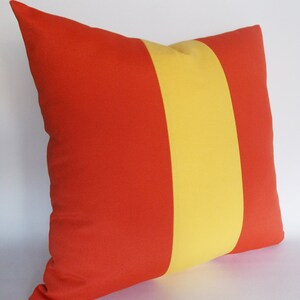 Orange Yellow Color Block Canvas Cotton Pillow, Decorative Throw Pillow Cover, 16,18,20,22,24 İnches image 3