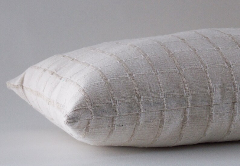 Natural Lumbar Pillow Cover / Decorative Natural Cotton Pillow Etsy