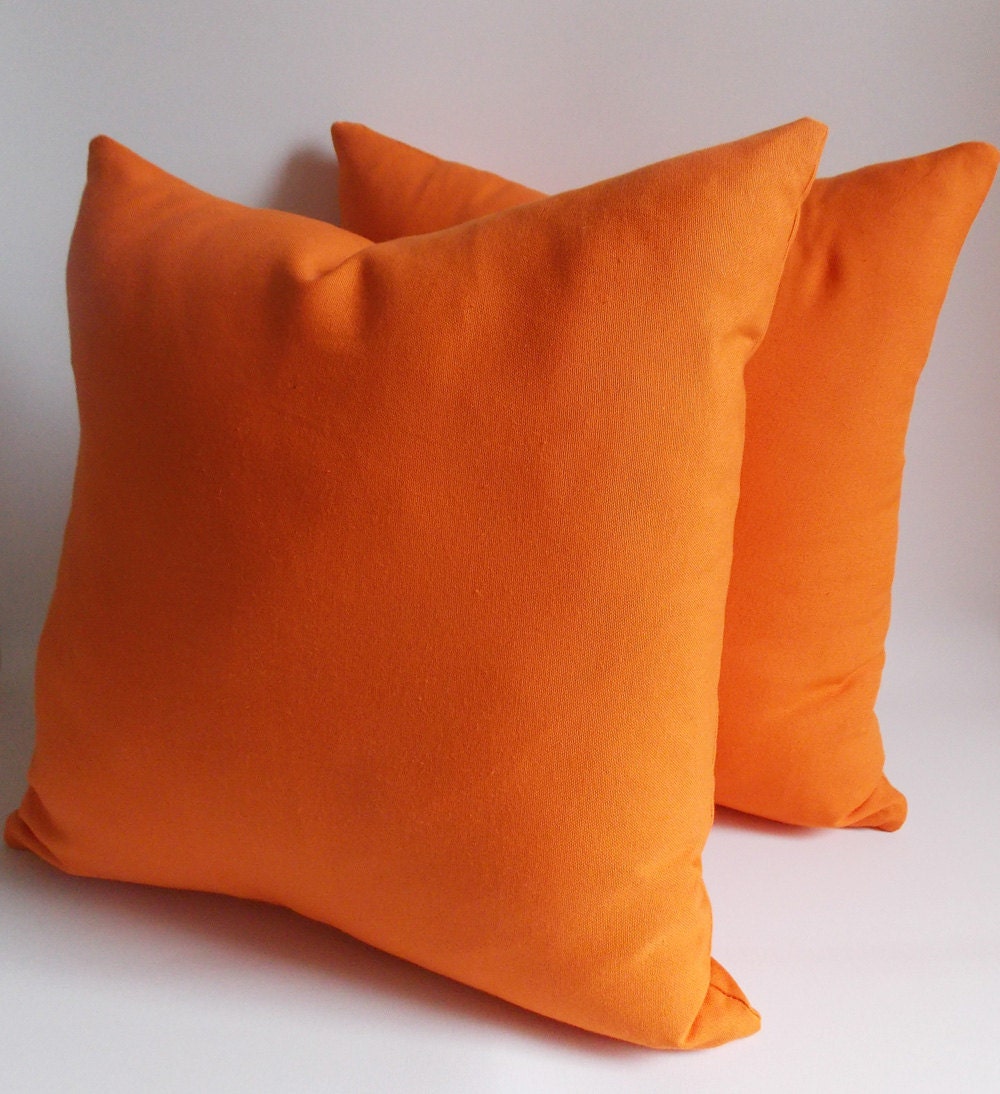 SET 2/Orange pillow cover Orange Decorative pillowThrow Etsy