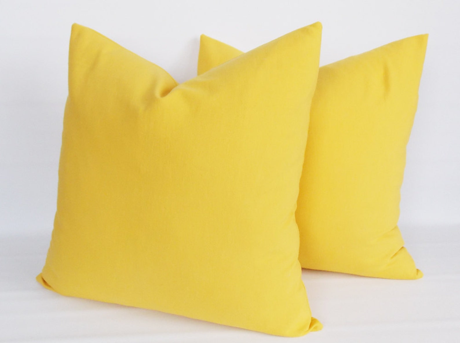 SET 2/ Solid Yellow Pillowyellow Decorative Pillow Yellow Etsy