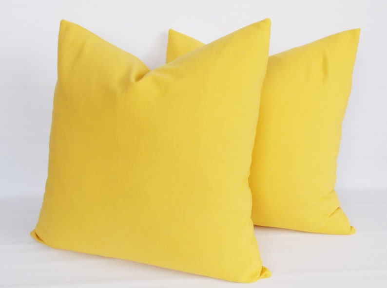 SET 2/ Solid Yellow Pillowyellow Decorative Pillow Yellow Etsy