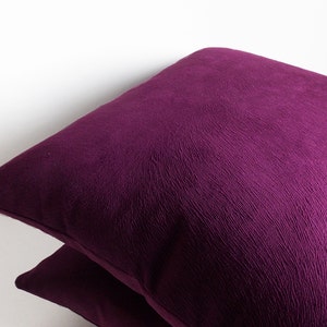 Set Of 2 / Purple Velvet Solid Pillow Covers / Purple Throw Pillow Covers / Decorative Cushion Covers / 13,14,16,18,20,22,24,26,28,30 inch image 5