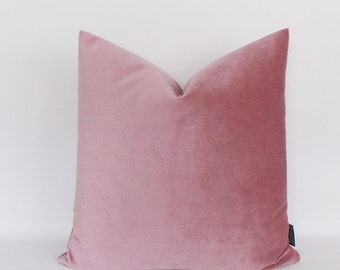 Velvet Rose Pillow Cover: Decorative Dusty Rose Cushion
