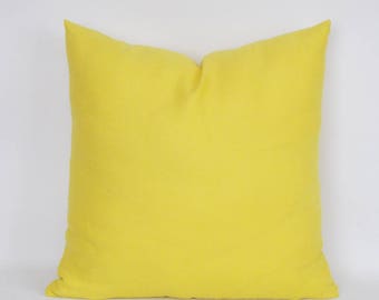 Pure Yellow Linen Decorative Pillow Cover / Linen Yellow Cushion / Decorative Throw Linen Pillow Cover /12,14,16,18,20,22,24,26,28,30 inches