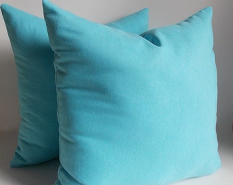 Set of 2 /Turquoise Cotton Pillow Covers / Decorative Pillow Cover / Throw Pillow / Pillow Cover / 12,14,16,18,20,22,24,26,28,30 inches