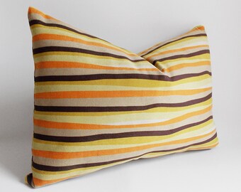 Velvet Decorative Pillow Cover 14'' x 20''  Lumbar pillow Orange,Mustard Yellow,Brown,Cream