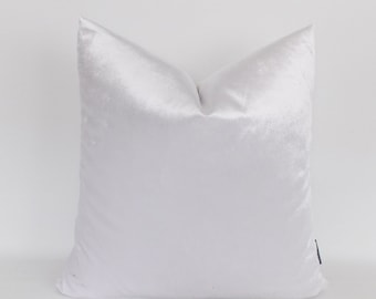 White Velvet Pillow Cover: Decorative Throw Pillow
