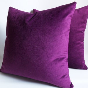 Set Of 2 / Purple Velvet Solid Pillow Covers / Purple Throw Pillow Covers / Decorative Cushion Covers / 13,14,16,18,20,22,24,26,28,30 inch image 4