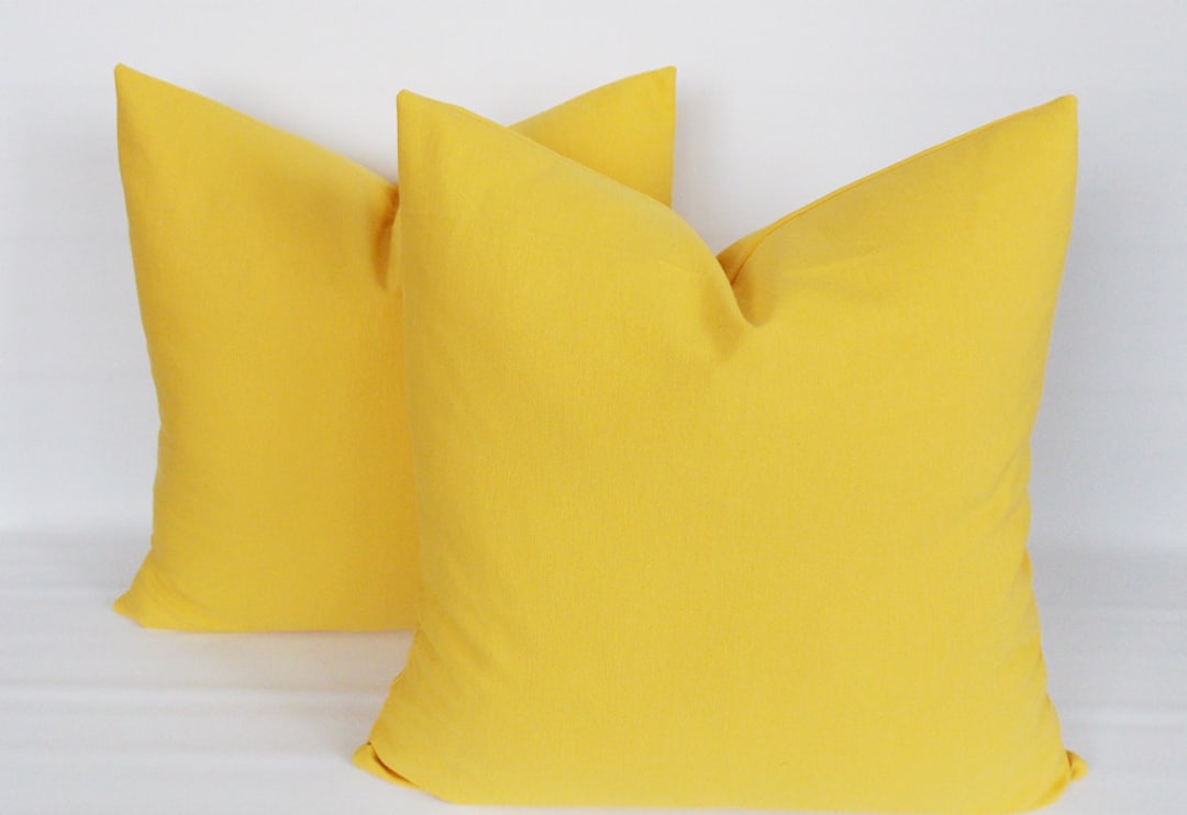 SET 2/ Solid Yellow Pillow,yellow Decorative Pillow, Yellow Throw