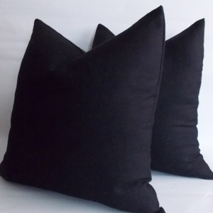 Set of 2 / Black Linen Pillow / Linen Pillow Cover / Decorative Linen Pillow / Throw Pillow Linen 12,14,16,18,20,22,23,24,26,28,30 image 3