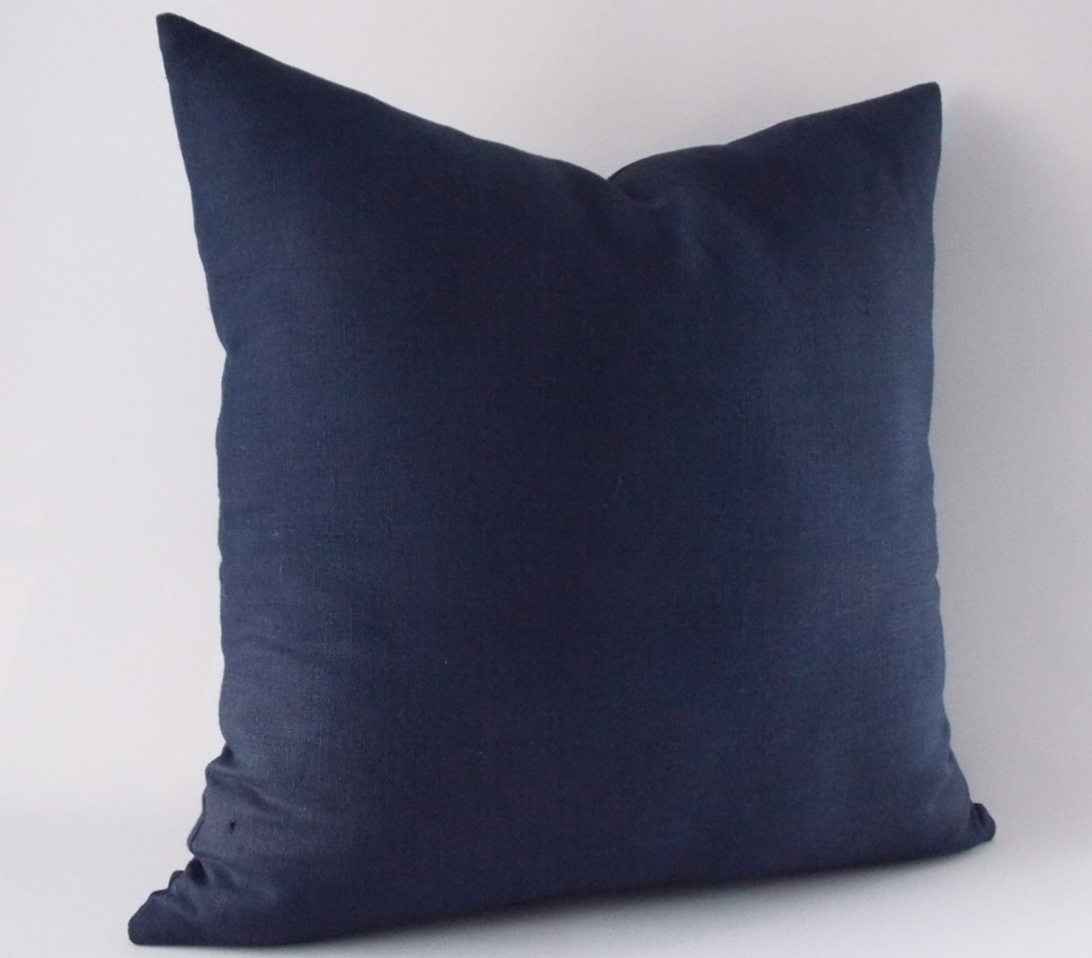 Navy Linen Pillow Cover / Navy Blue Cushion Cover / Decorative Etsy