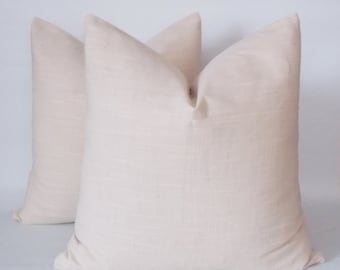 Natural Linen Pillow Cover /Set of 2 Rav Linen / Pure Linen Pillows / Linen Throw pillow / Decorative Pillow cover