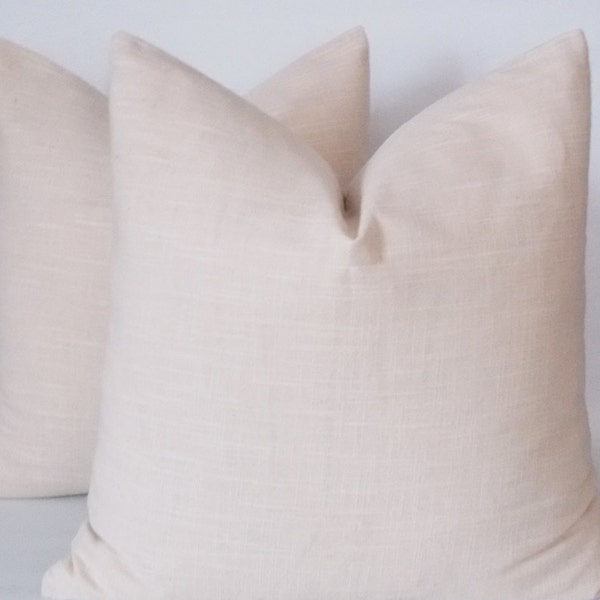 Natural Linen Pillow Cover /Set of 2 Rav Linen / Pure Linen Pillows / Linen Throw pillow / Decorative Pillow cover