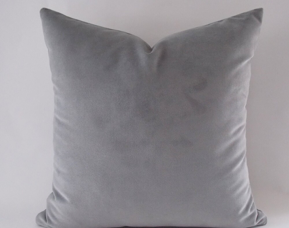 Gray Velvet Pillow Covers / Solid Gray Pillows / Decorative Etsy