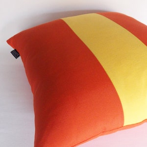 Orange Yellow Color Block Canvas Cotton Pillow, Decorative Throw Pillow Cover, 16,18,20,22,24 İnches image 5