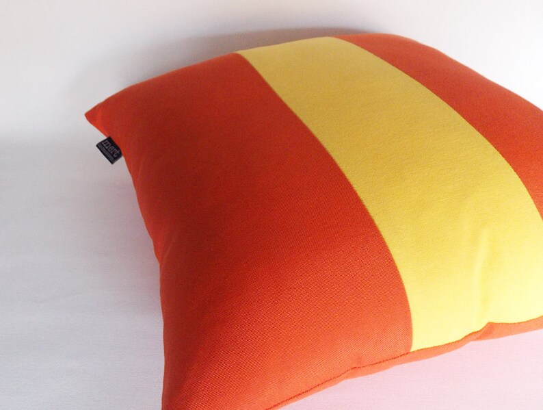 Orange Yellow Color Block Canvas Cotton Pillow, Decorative Throw Pillow Cover, 16,18,20,22,24 İnches image 5