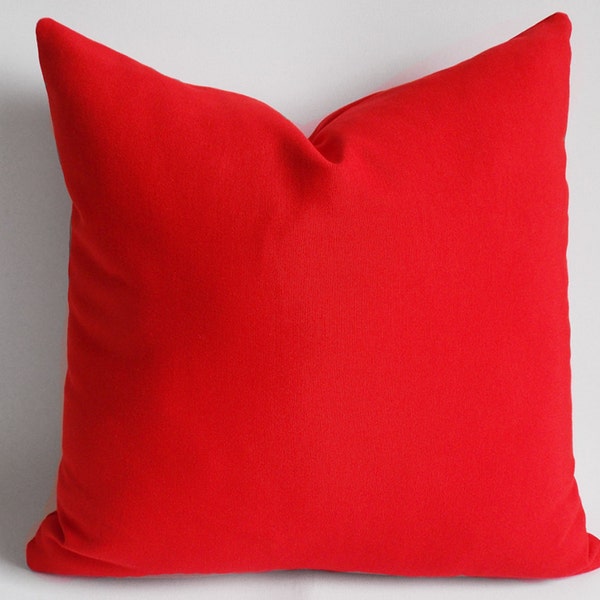 Housse de coussin en toile de coton rouge, 18 x 18 coussins décoratifs
