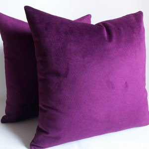 Set Of 2 / Purple Velvet Solid Pillow Covers / Purple Throw Pillow Covers / Decorative Cushion Covers / 13,14,16,18,20,22,24,26,28,30 inch image 3