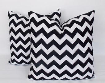 Black and White Chevron Pillow Cover Set: Modern Home Decor