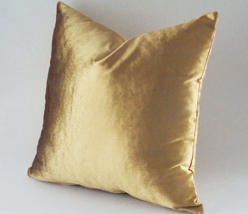 Velvet Solid Gold Pillow Covers / Decorative Gold Velvet Etsy
