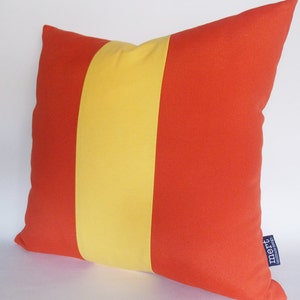 Orange Yellow Color Block Canvas Cotton Pillow, Decorative Throw Pillow Cover, 16,18,20,22,24 İnches image 4