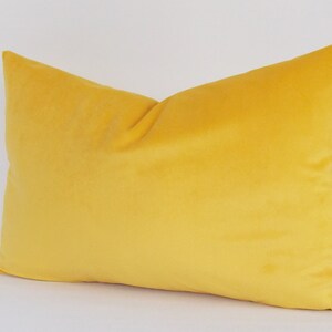 Velvet Cotton Yellow Lumbar Pillow Cover / Decorative Pillow / Throw Yellow Pillow / All Size image 2